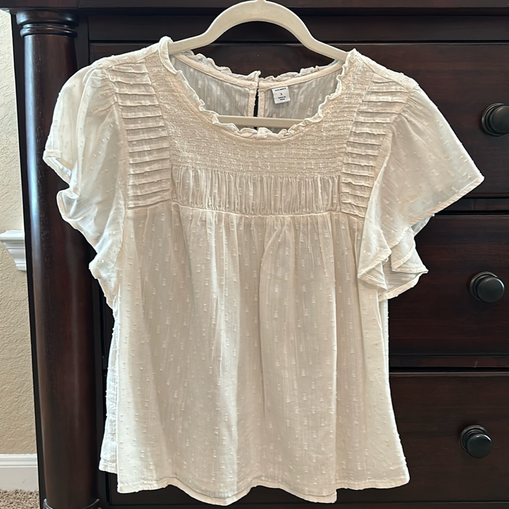 Old Navy cream blouse